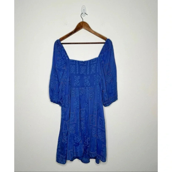 Johnny Was Blue Ella Floral Mini Dress - Picture 10 of 13